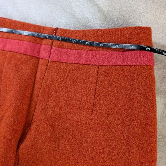 Boden Wool Pencil Mini Skirt Women's 12L Bright Orange Pockets - Picture 6 of 9